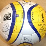 and the signed match ball