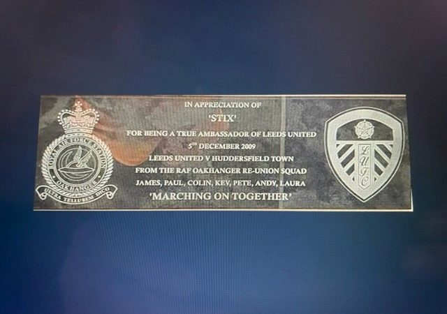 Presented to Stix by the RAF